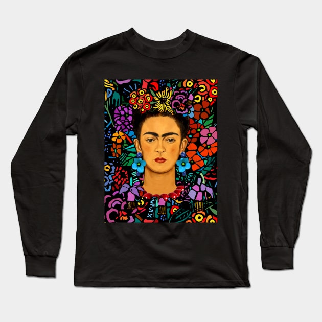 Flower Power Frida Long Sleeve T-Shirt by Sisters1